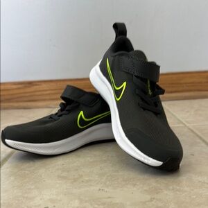 Nike kids Black and Neon Green Sneakers